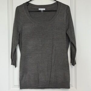New York & Company Charcoal Scoop Neck Sweater